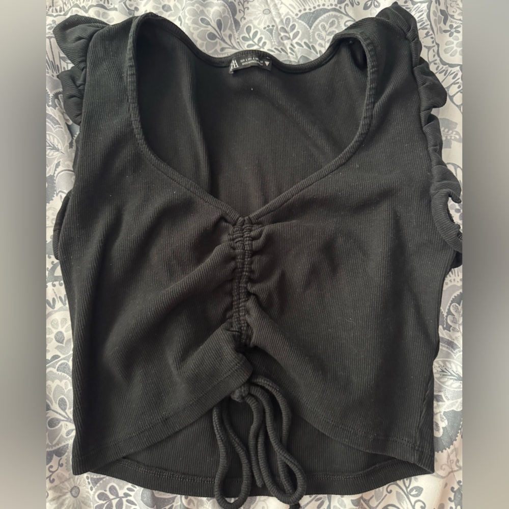 Black Ruched Women's Top